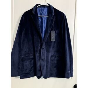 Nautica Sport Coat Jacket Mens Size L Navy Velvet Blazer Long Sleeve NWT